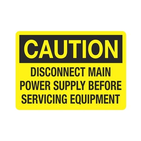 Caution Disconnect Main Power Before Servicing Equipment Sign